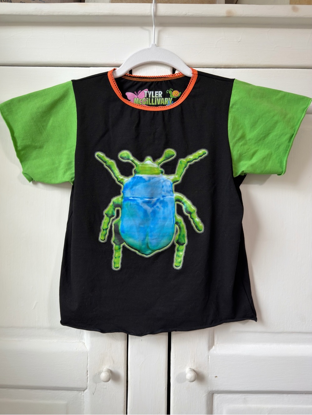 Beepy Bella x Tyler Mcgillivary Lime Green Beetle Bug Baby Tee Size Small